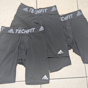 3 Adidas Techfit Compression Shorts Men's Large in excellent condition.